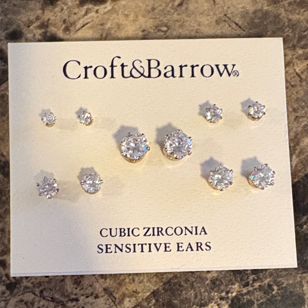 Croft & Barrow Gold-Tone Clear Cubic Zirconia Multi-Pair Earring Set